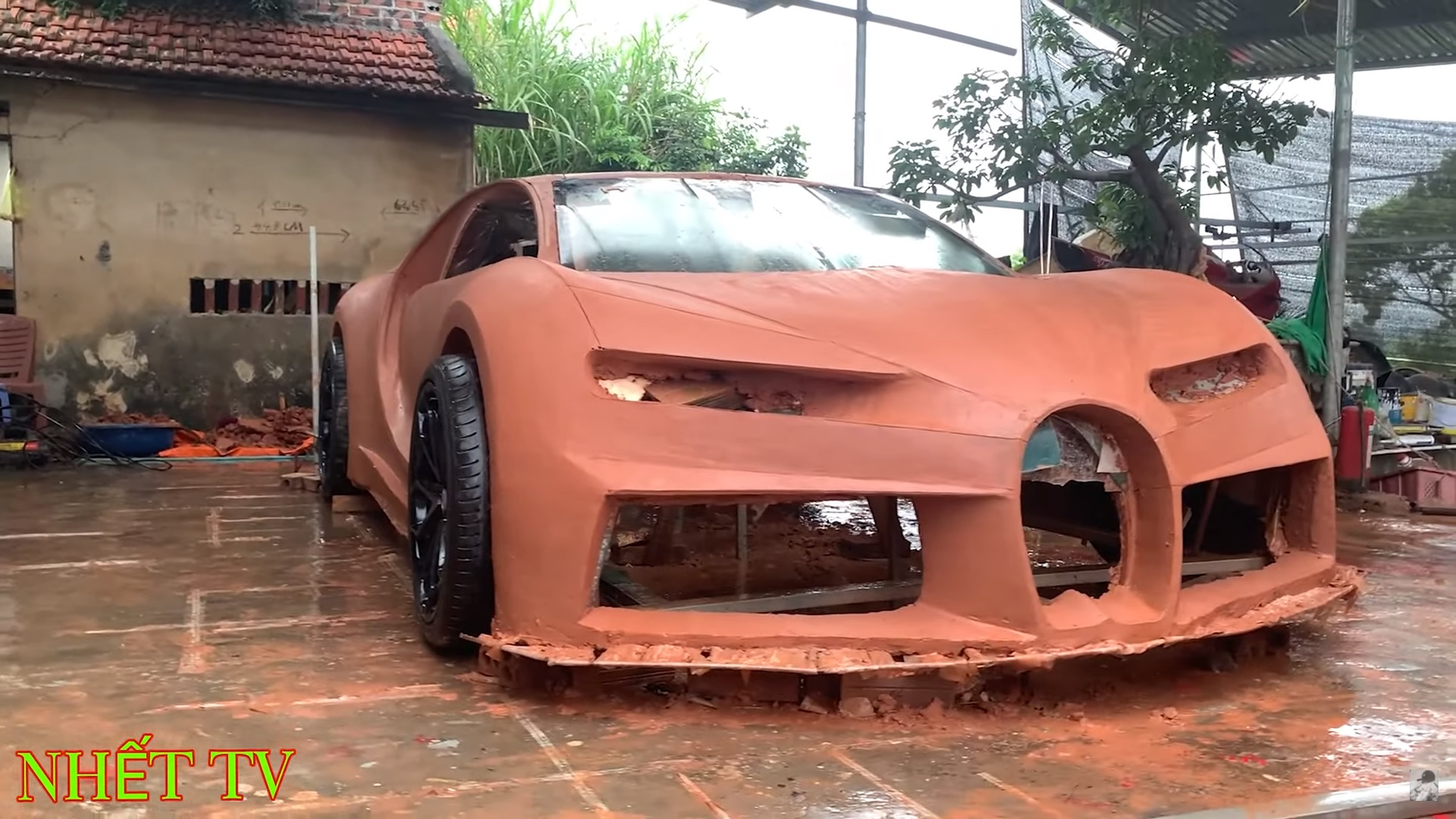 El impresionante Bugatti Chiron de arcilla hecho a mano