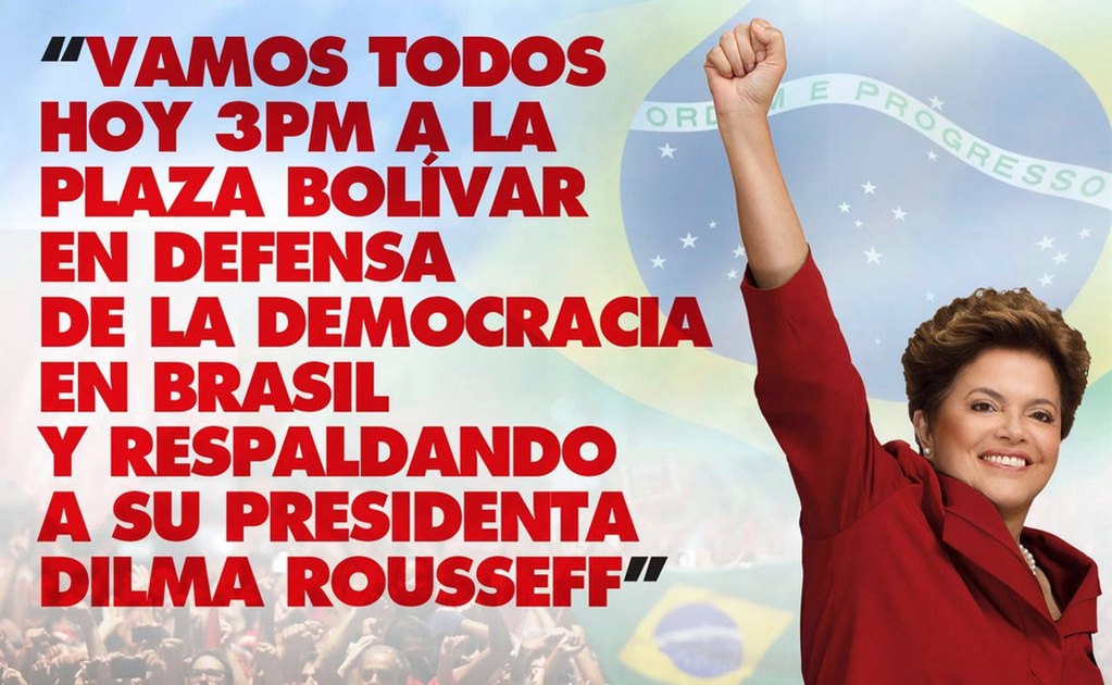 Convocan a manifestación en apoyo a Rousseff en Venezuela