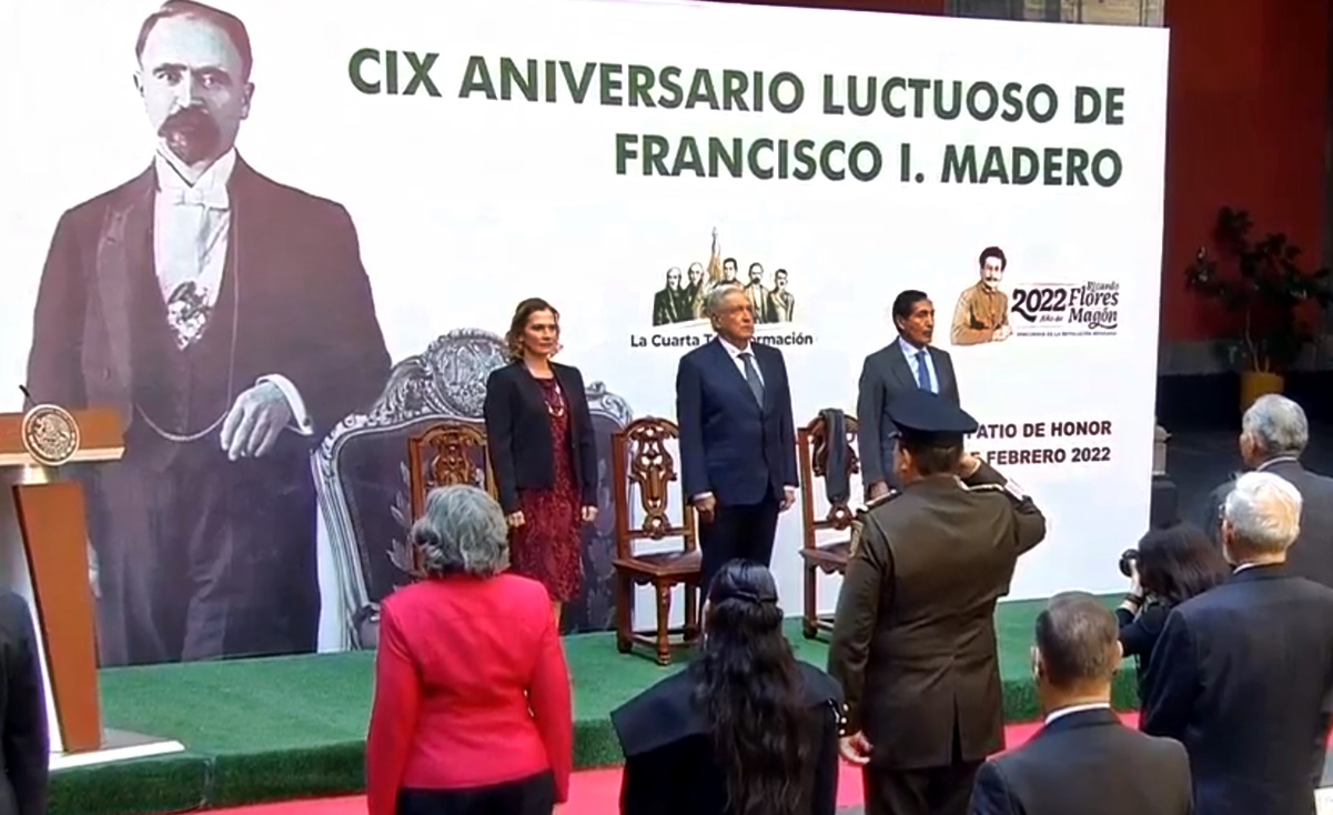 Encabeza AMLO 109 aniversario luctuoso del expresidente Francisco I. Madero 