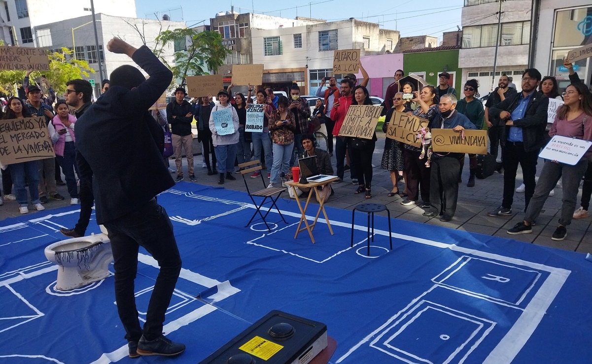 Protestan contra plan de repoblamiento en el Centro de Guadalajara 