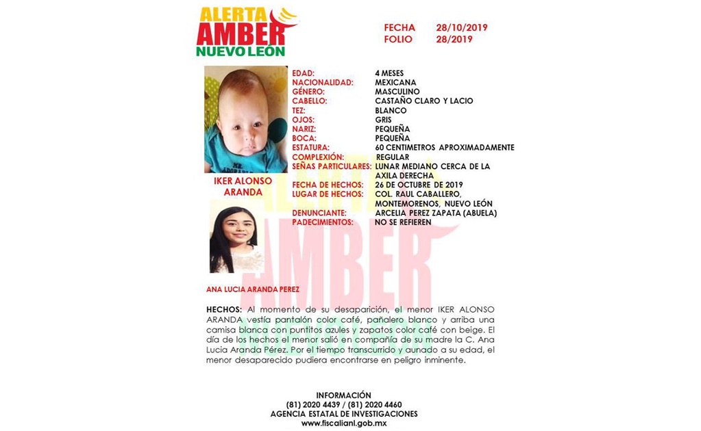 Desaparece madre e hijo en Montemorelos NL; activan alerta amber