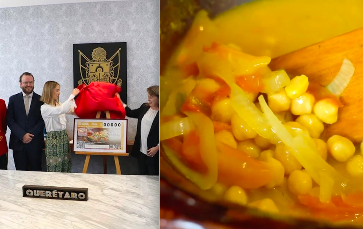 Imprimen boleto de lotería con foto del "Garbanzo en Amarillo", receta queretana 