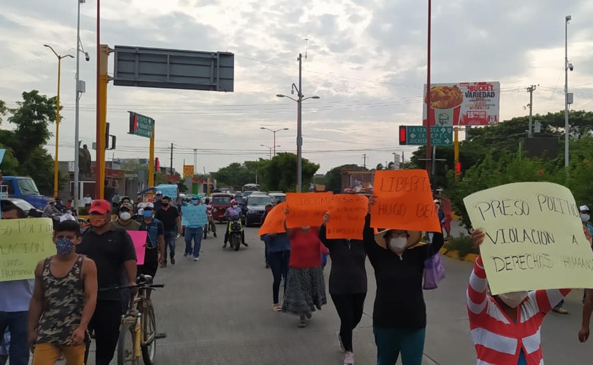 Con marcha y bloqueos exigen liberación de Hugo Bello, líder del Sindicato Libertad 