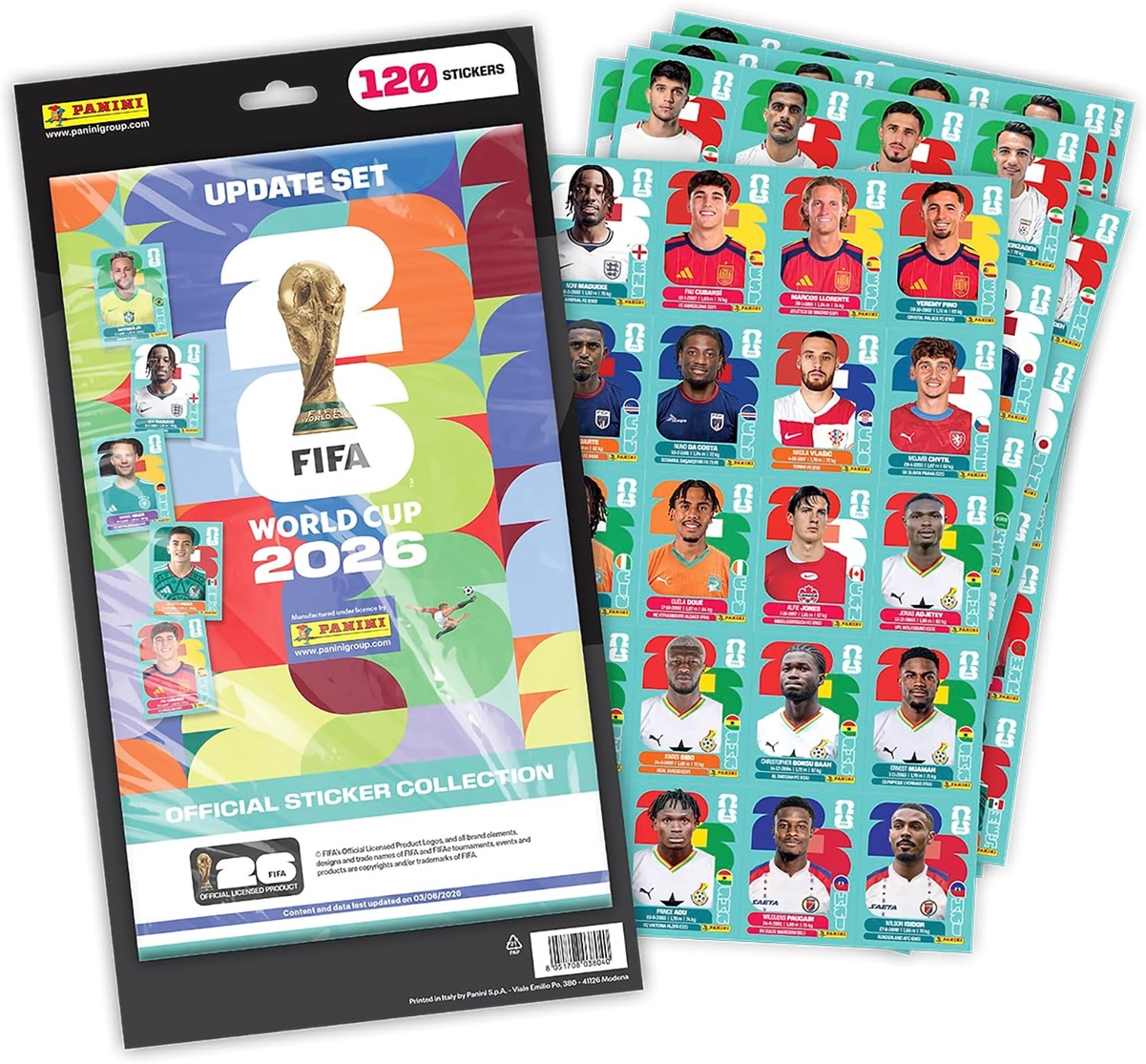 Set de actualización de estampas del álbum Panini del Mundial 2026