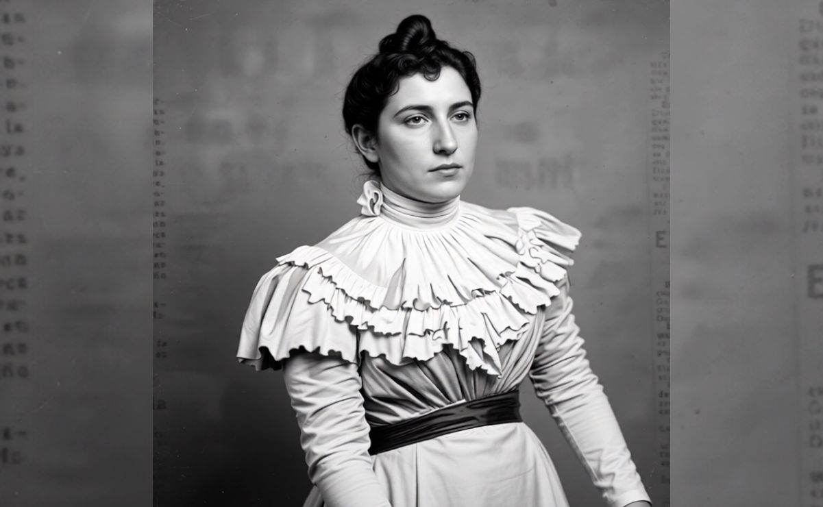 Retrato de María Barrera, una de las primeras obstetras profesionales en México. Imagen generada con IA.