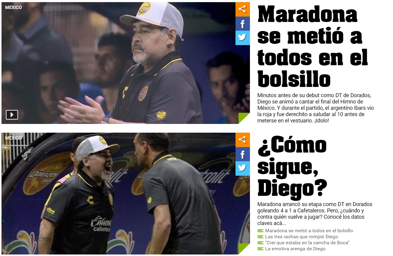 Diarios argentinos presumen el triunfo de Maradona