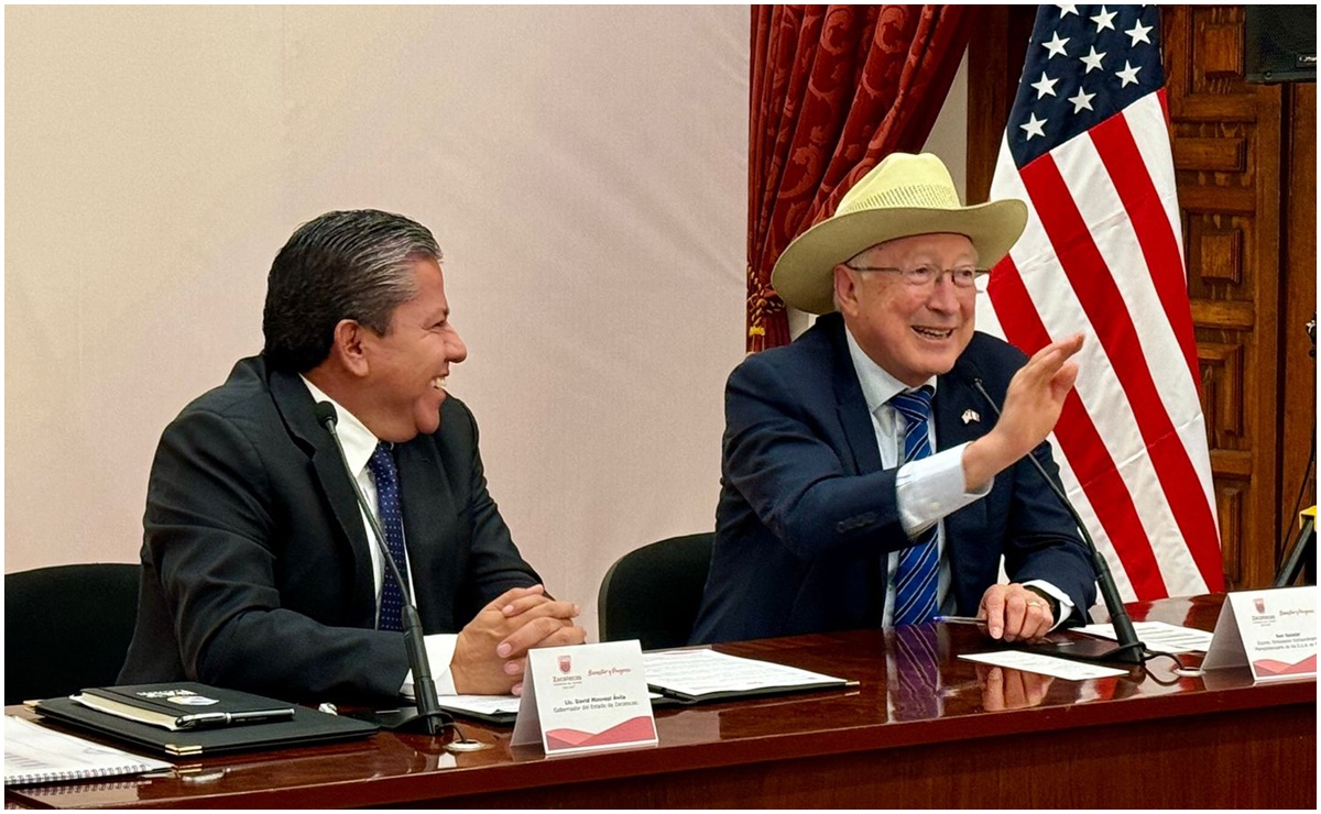 Embajador Ken Salazar reconoce ante gobernador Monreal reducción de delitos en Zacatecas