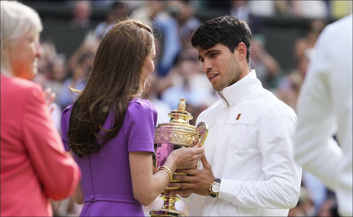 Kate Middleton entregó el trofeo a Carlos Alcaraz; así fue su presencia en la final de Wimbledon