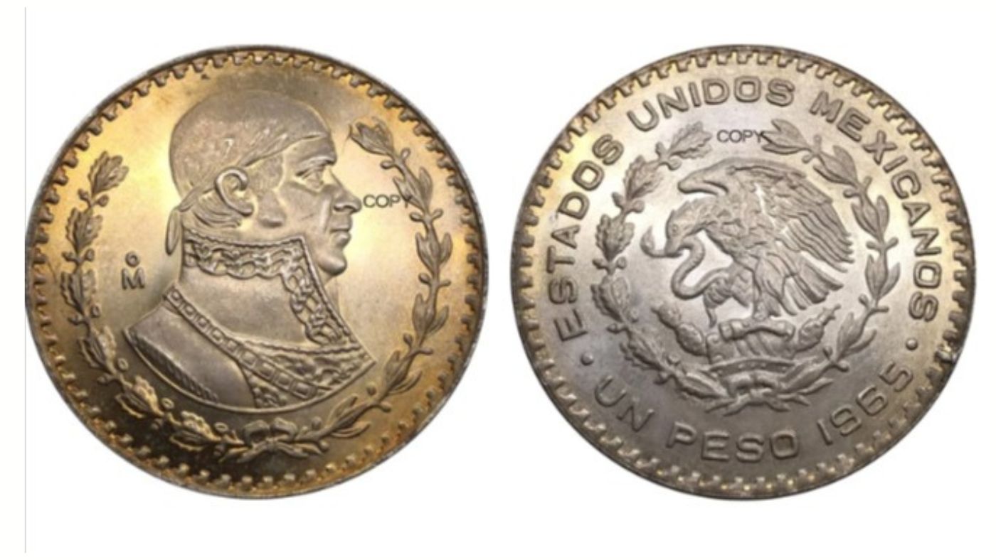 Monedas antiguas de pesos mexicanos 'made in China'; piezas de colección a precio ganga