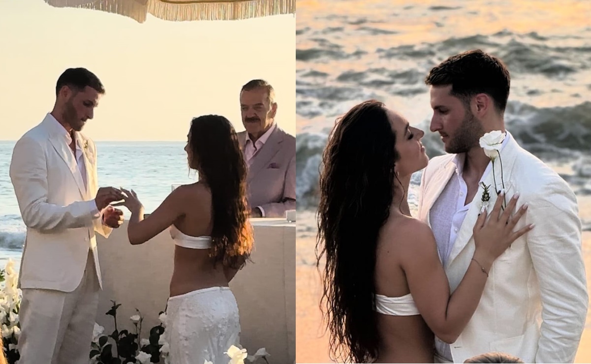 Santiago Giménez se casó con Fernanda Serrano y presumen su boda en redes sociales