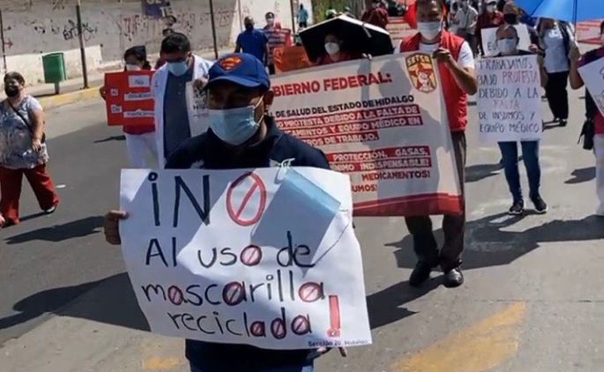 Personal de salud de Hidalgo exige protesta para exigir insumos y medicinas