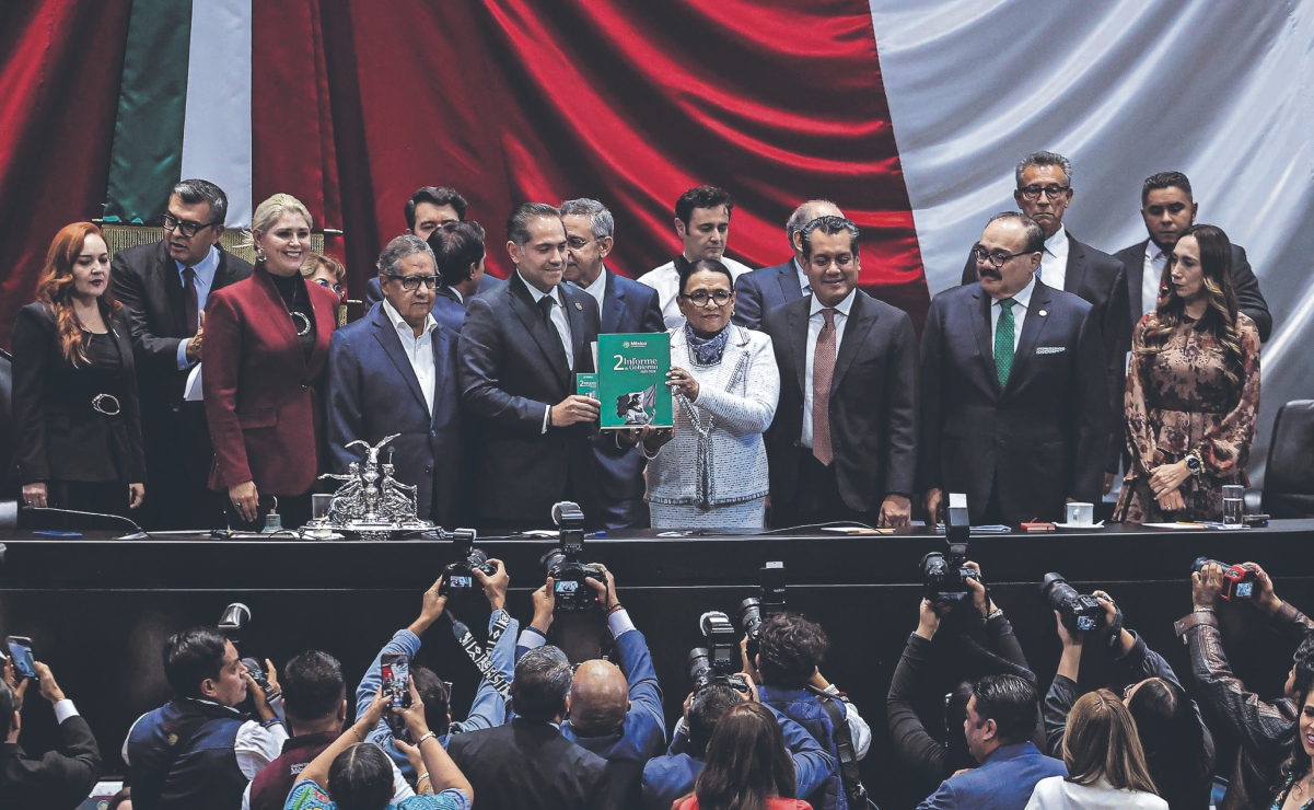 El Congreso recibió el Segundo Informe de Gobierno de la presidenta Claudia Sheinbaum Pardo en medio de amagos de boicot y reclamos de la oposición por la inseguridad en varias entidades. Foto: Gabriel Pano/ EL UNIVERSAL