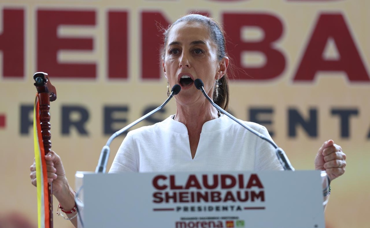Claudia Sheinbaum diluye abucheos contra candidatas al Senado en SLP