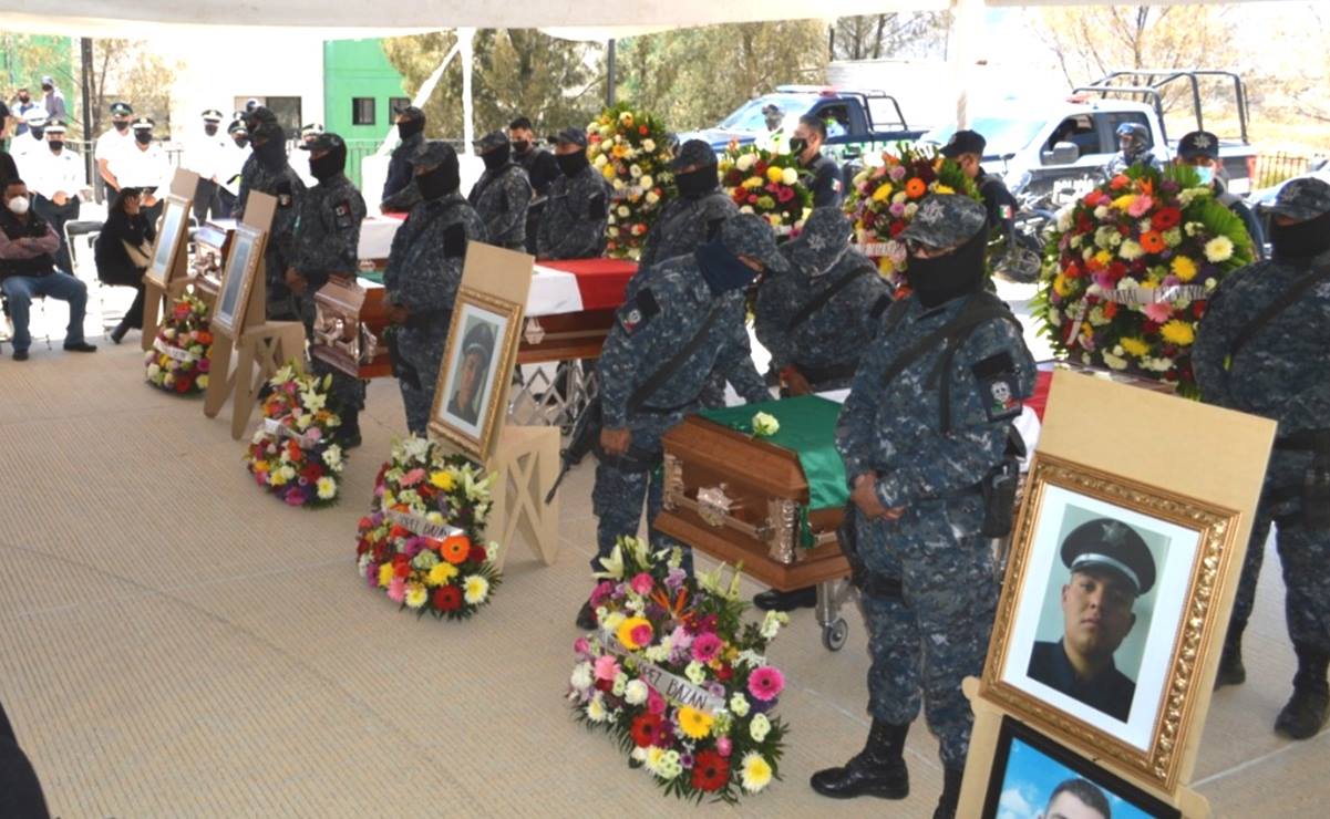 Rinden homenaje póstumo a policías asesinados y calcinados en Zacatecas