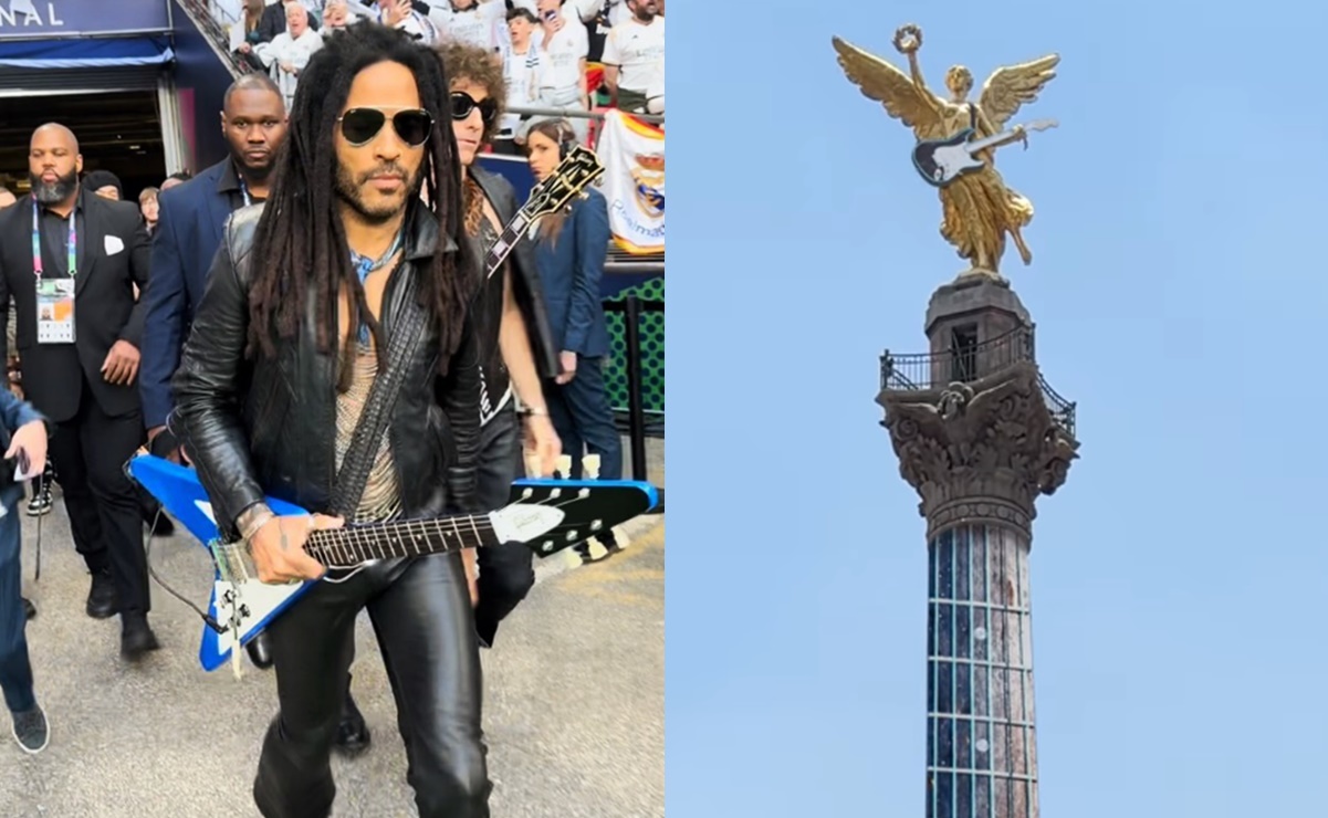 Lenny Kravitz vuelve a México; coloca una guitarra al Ángel de la Independencia