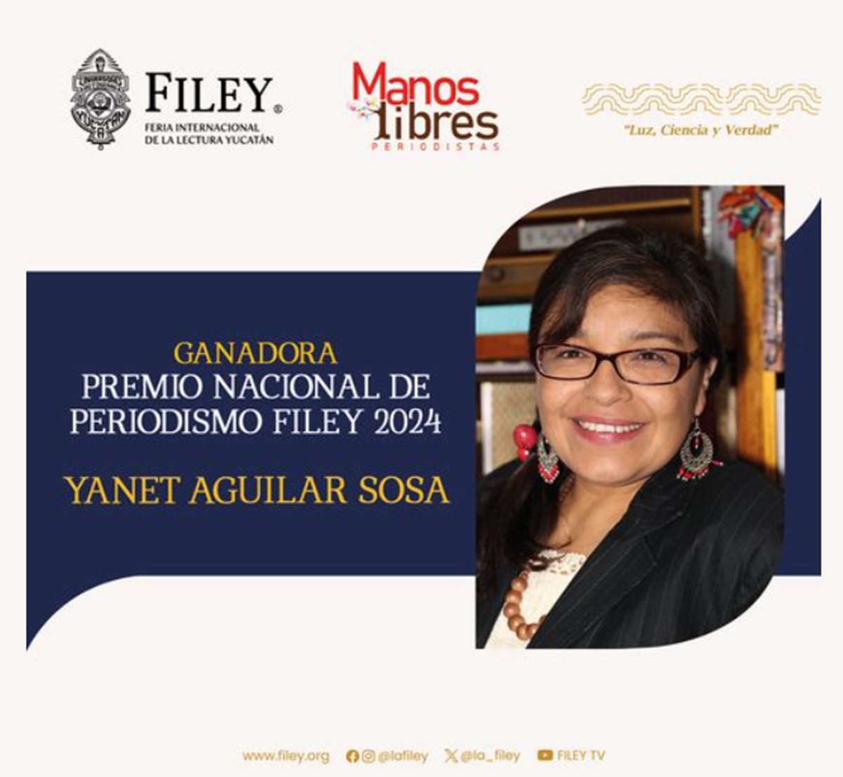 Yanet Aguilar Sosa, reportera de EL UNIVERSAL, gana el Premio Nacional de Periodismo FILEY 2024