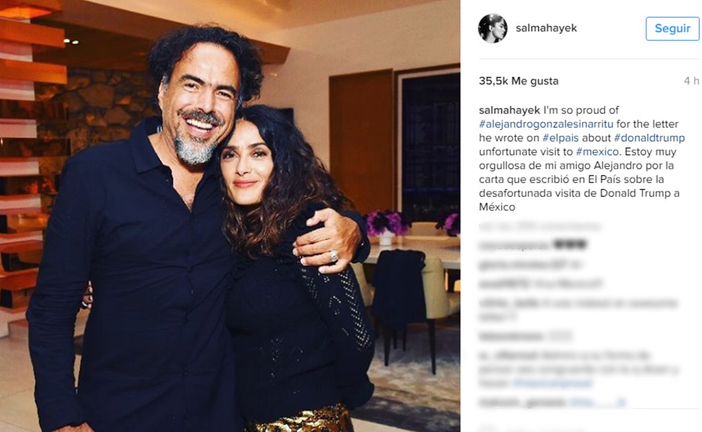 Salma celebra postura de González Iñárritu contra Trump
