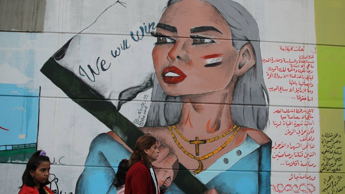 Las mujeres en Irak reivindican sus derechos con murales en Bagdad