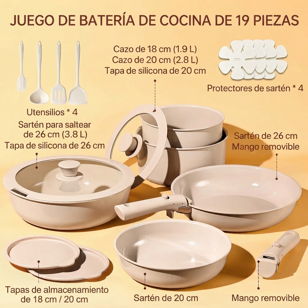CAROTE – Batería de Cocina 19 Piezas - Foto 2