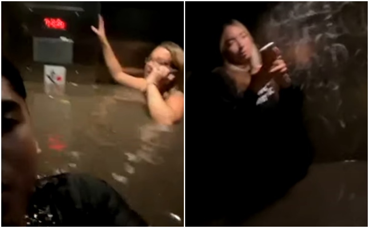 Video. Amigos quedan atrapados en elevador inundado en Nebraska