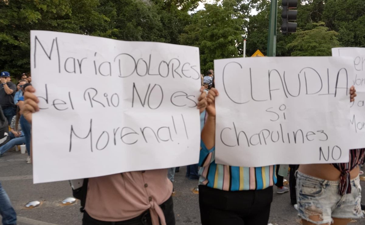 Morenistas inconformes protestan contra candidatura de Dolores del Río a la alcaldía de Hermosillo; partido culpa a oposición