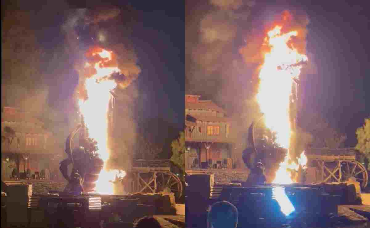 Video. Dragón se incendia en pleno show de Disneyland, en California