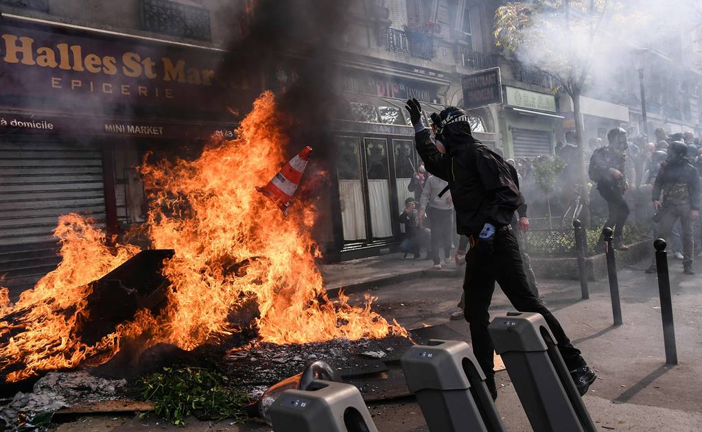 Disturbios en Francia durante marcha del 1 de Mayo 