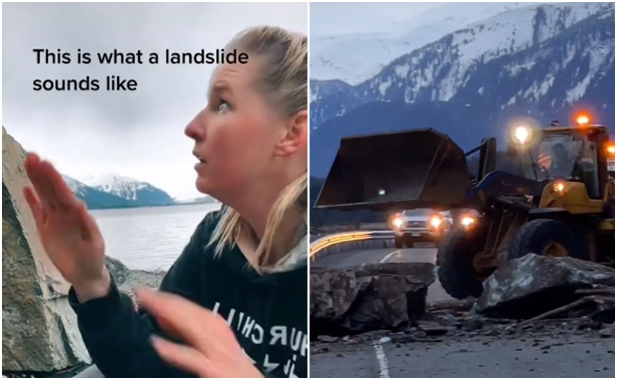 Mujer de Alaska corre por su vida al escuchar un deslizamiento de tierra que iba hacia ella 