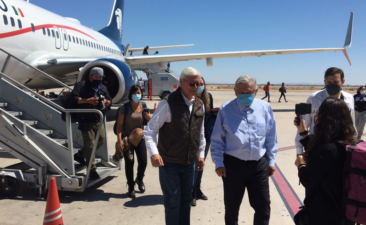 Jaime Bonilla recibe a AMLO en Mexicali para gira por Baja California  