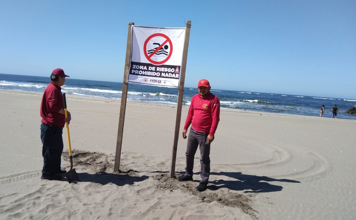 Rescatan a cinco turistas en playas de Mazatlán por fuertes corrientes; ingresaron a áreas prohibidas