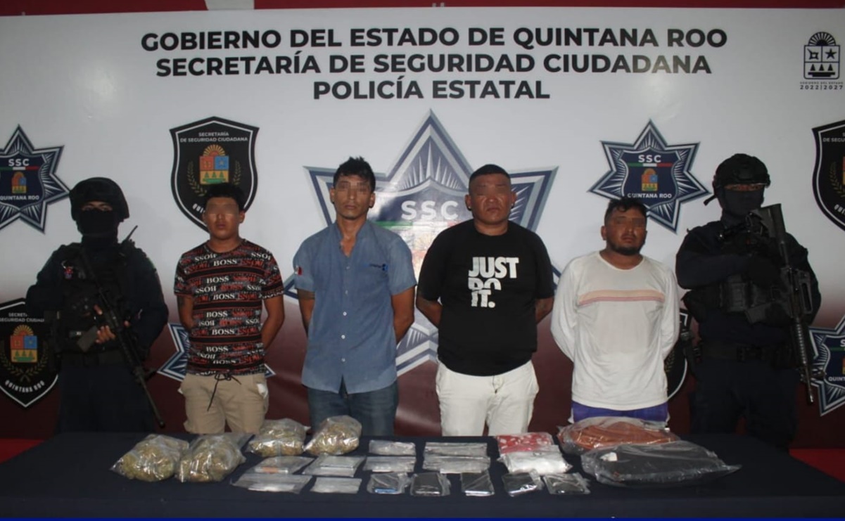 Capturan a cuarteto que hostigaba a personas para comprarles droga en playas de Cancún