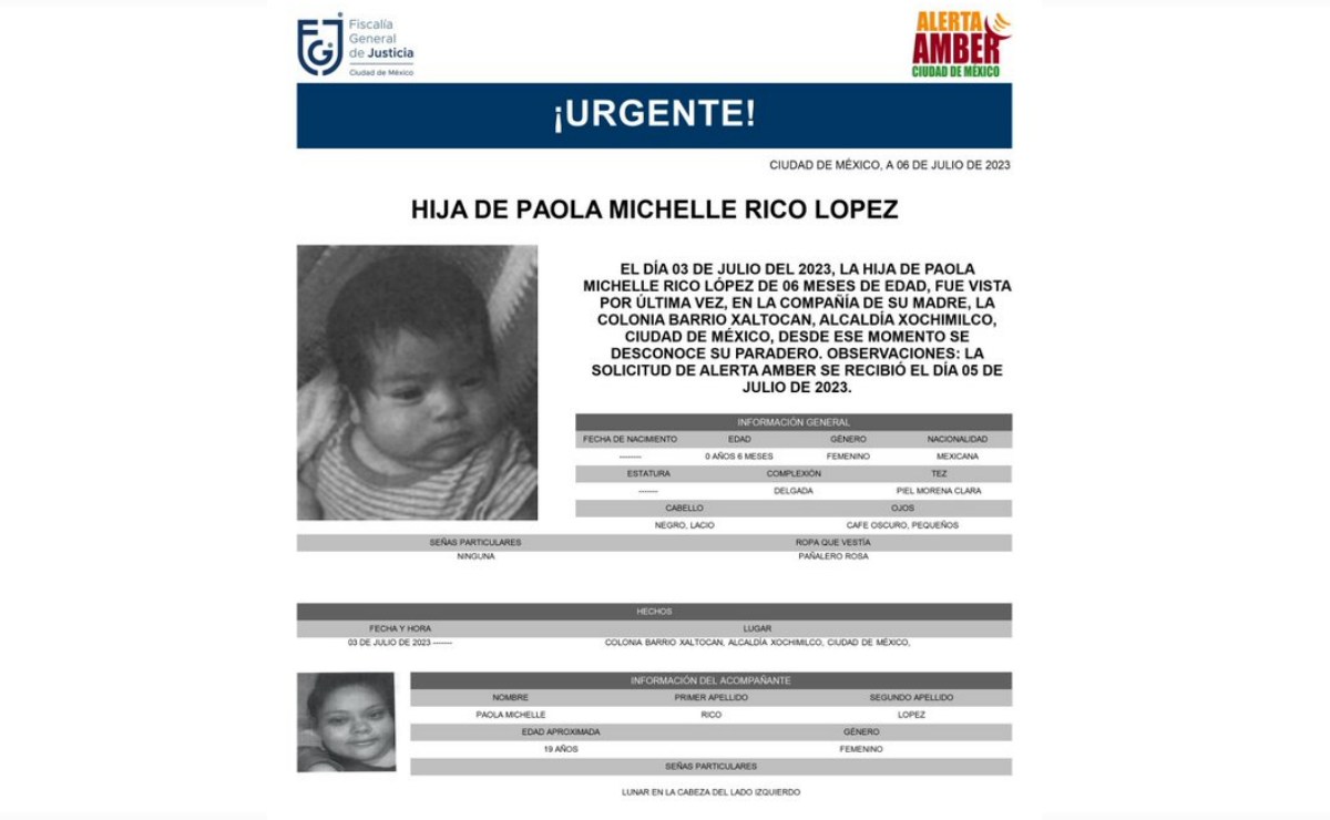 Localizan el cuerpo de  Paola Michell Rico López desaparecida en Tlalpan, su bebé no aparece 