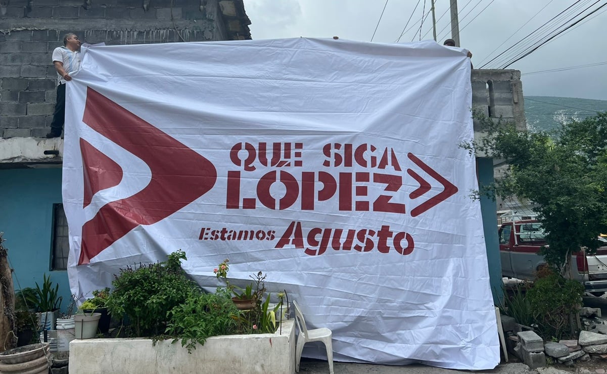 "Que siga López, estamos Agusto": Promueven con mantas a Adán Augusto López para 2024 en Nuevo León