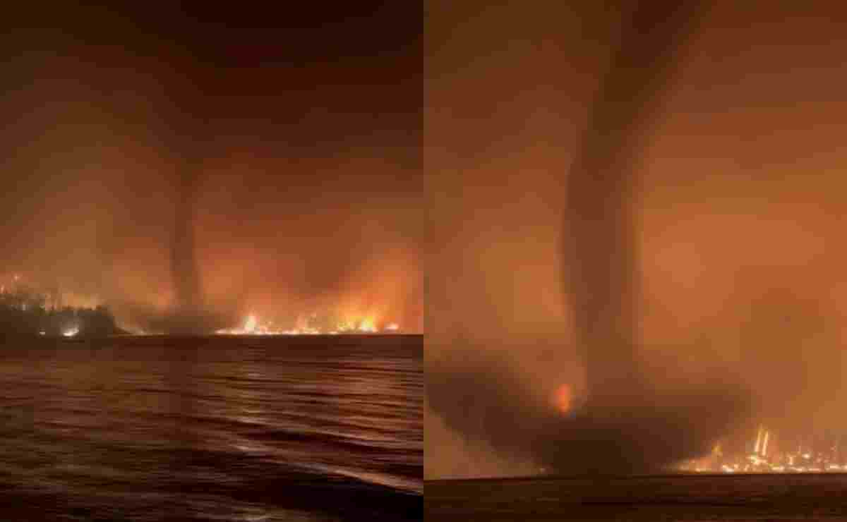 Video. Captan impresionante tornado de fuego en Canadá durante incendios forestales