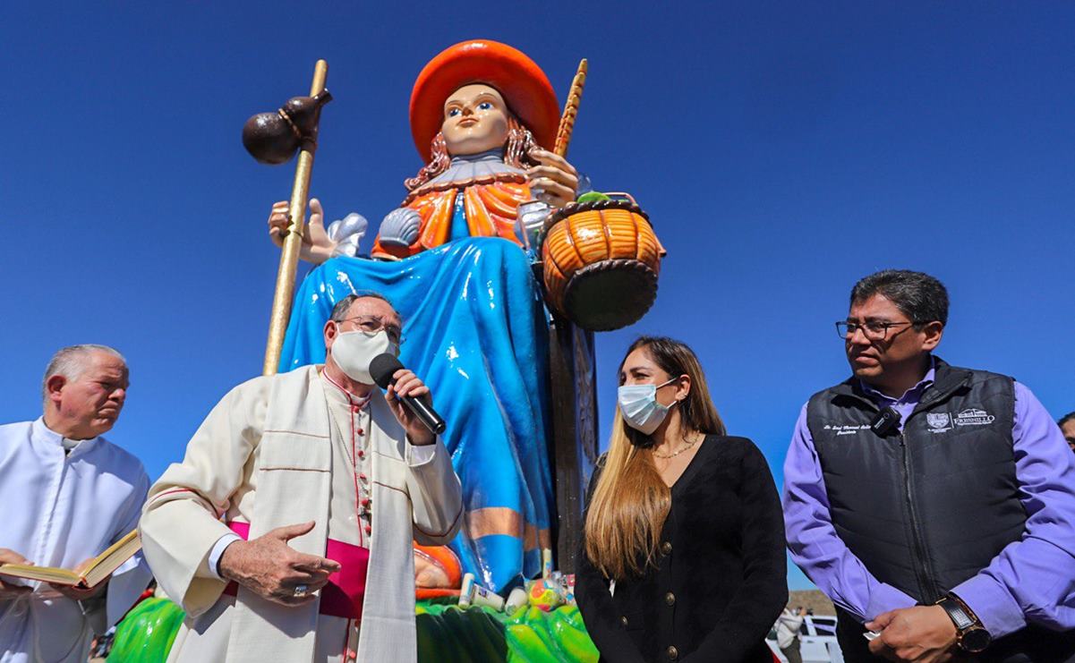 Bendicen al Santo Niño de Atocha gigante en Fresnillo, Zacatecas