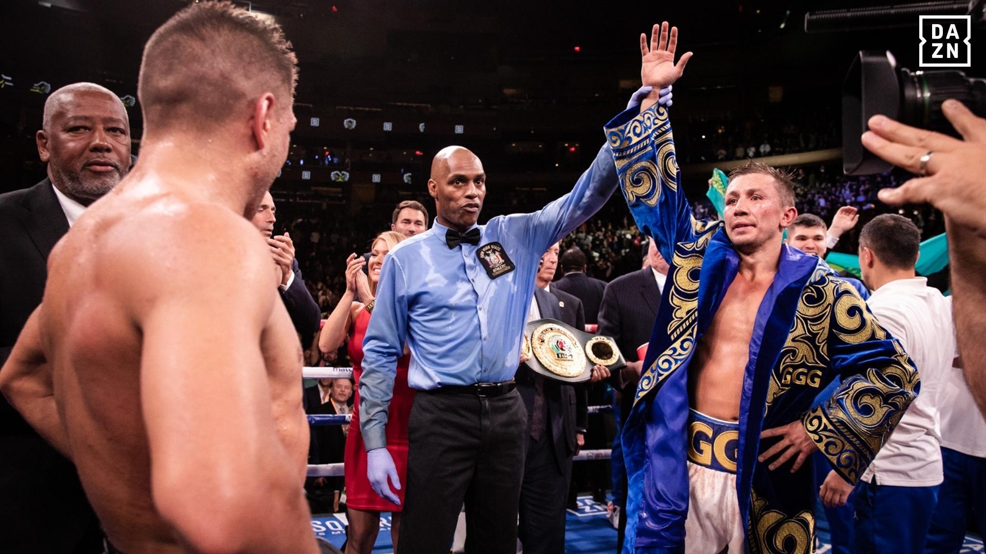 Golovkin no convence, pero derrota a un combativo Derevyanchenko