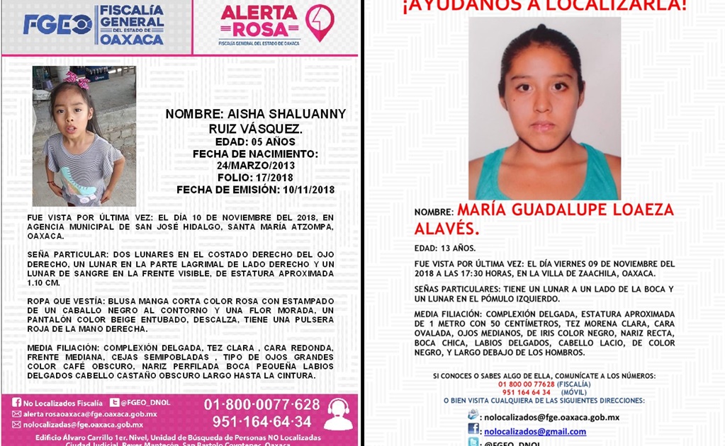 Suman seis mujeres desaparecidas durante noviembre en Oaxaca