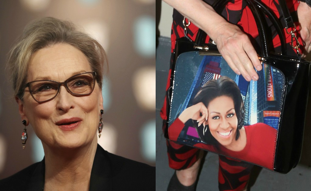 Meryl Streep tiene un bolso con el rostro de Michelle Obama y todo el Internet enloquece