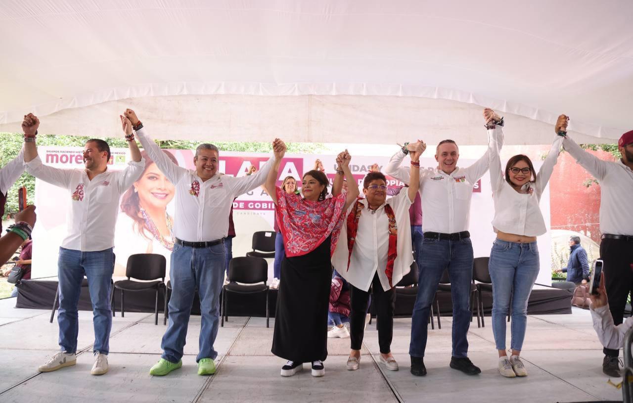 Candidatos de Morena, PT y PVEM sellan el “Pacto de Movilidad, Seguridad, Agua para todos e Infraestructura”