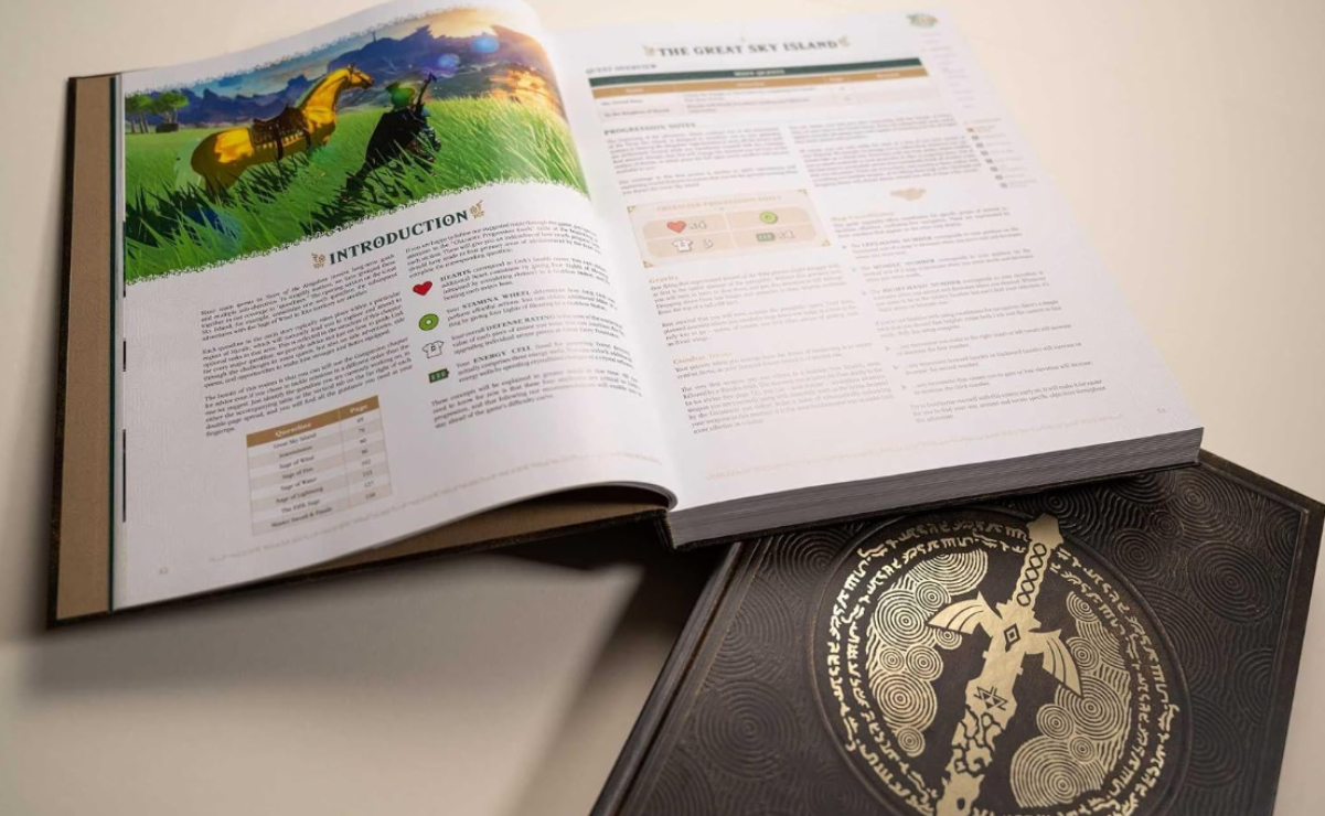Vista del lomo y portada de la guía Collector's Edition de Zelda Tears of the Kingdom