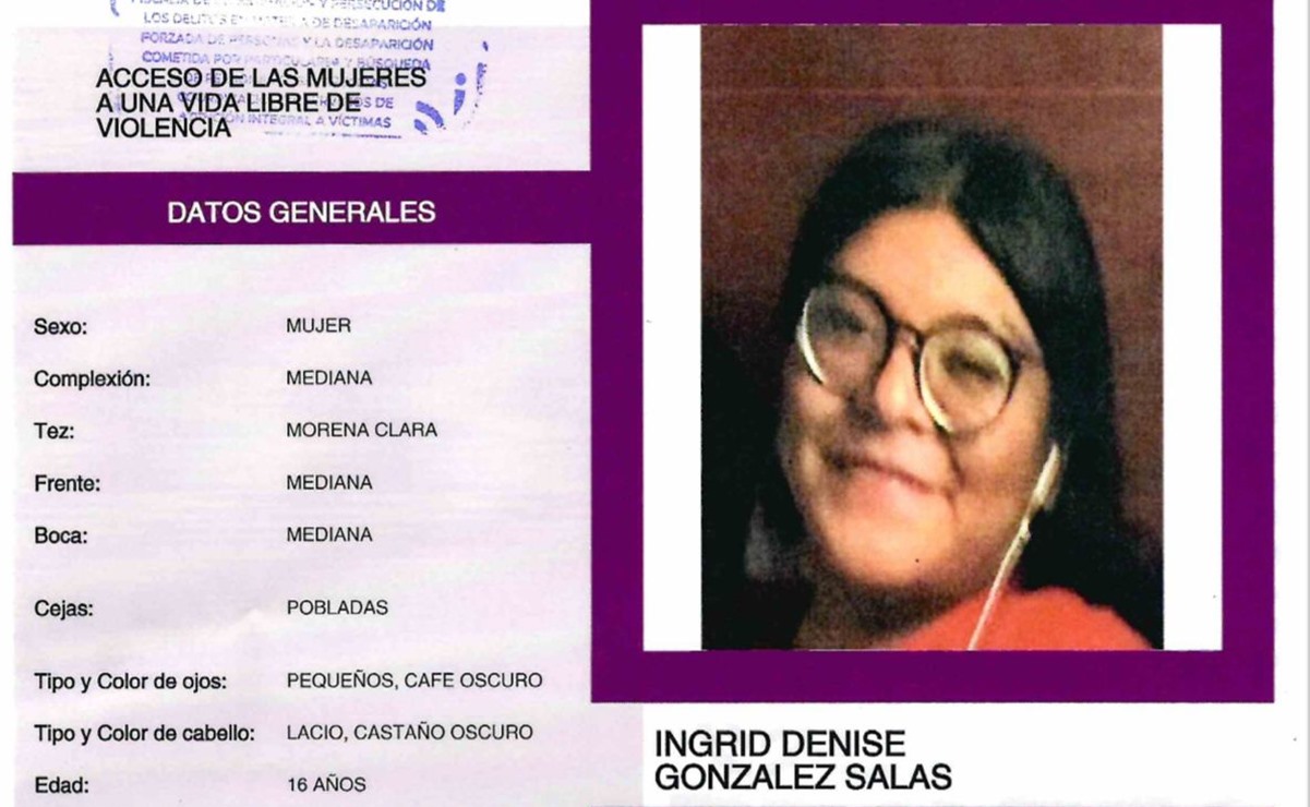 Buscan a Ingrid Denise González Salas, de 16 años; desapareció en GAM