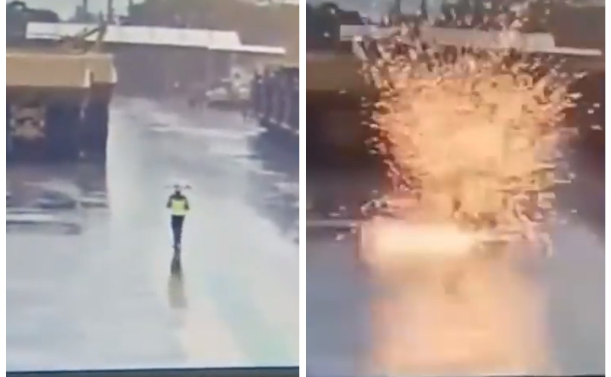 Video: Rayo cae sobre guardia de seguridad y se salva de morir rostizado