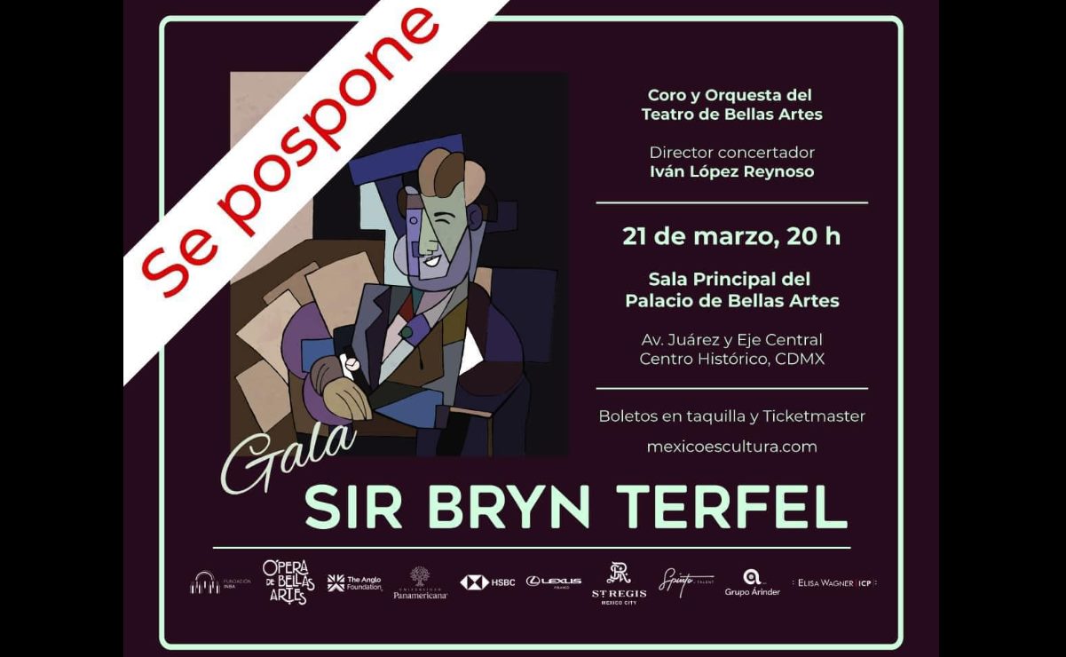 Posponen la "Gala Sir Bryn Terfel" en Bellas Artes, en medio de protestas por falta de pago de prestaciones