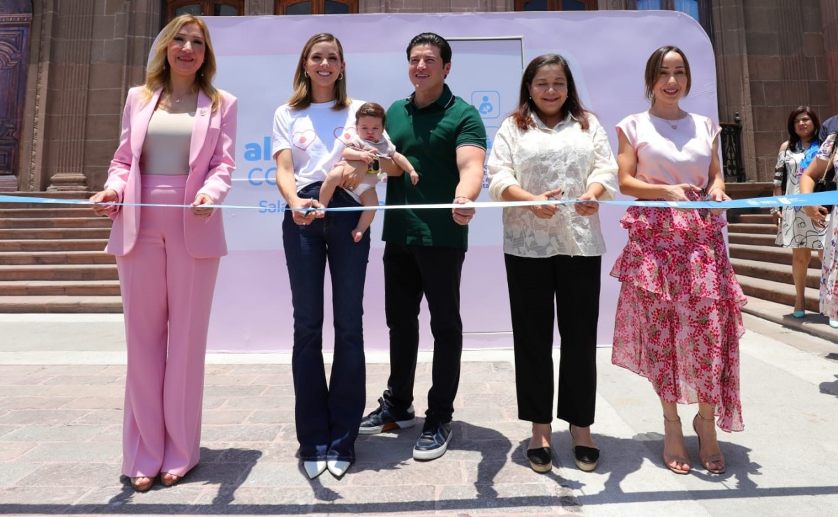 Samuel García y Mariana Rodríguez inauguran salas de lactancia y lactarios en espacios públicos