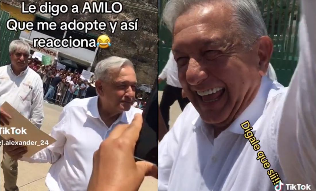 VIDEO: Joven pide a AMLO que lo adopte y la reacción del presidente se viraliza en TikTok