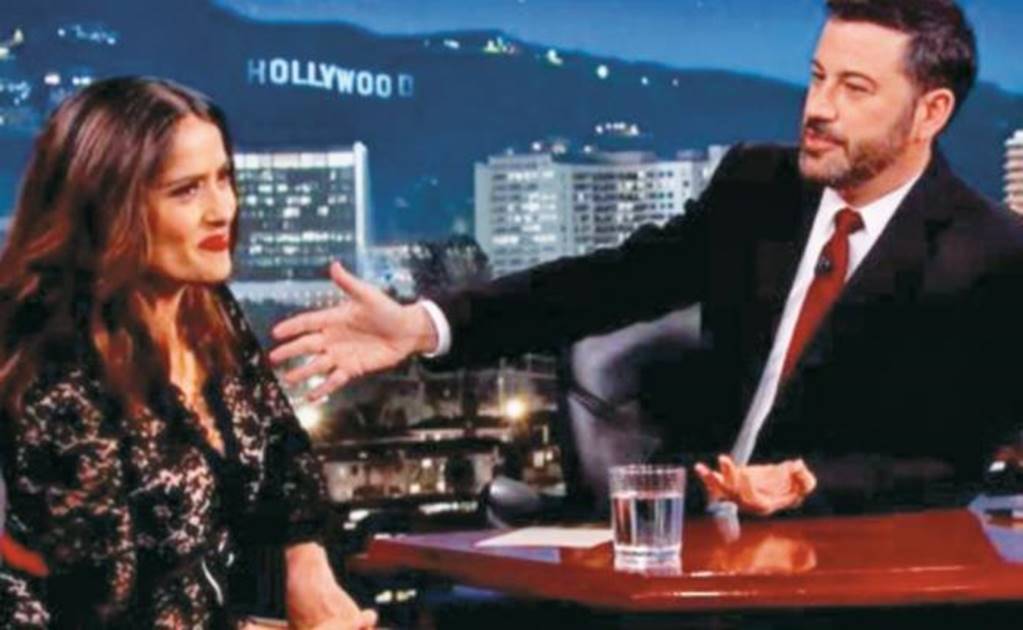 Jimmy Kimmel asks Salma Hayek to talk sense into Trump 