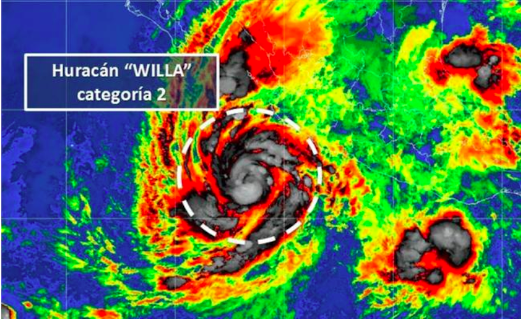 Huracán “Willa” evoluciona a categoría 2 frente a costas de Jalisco