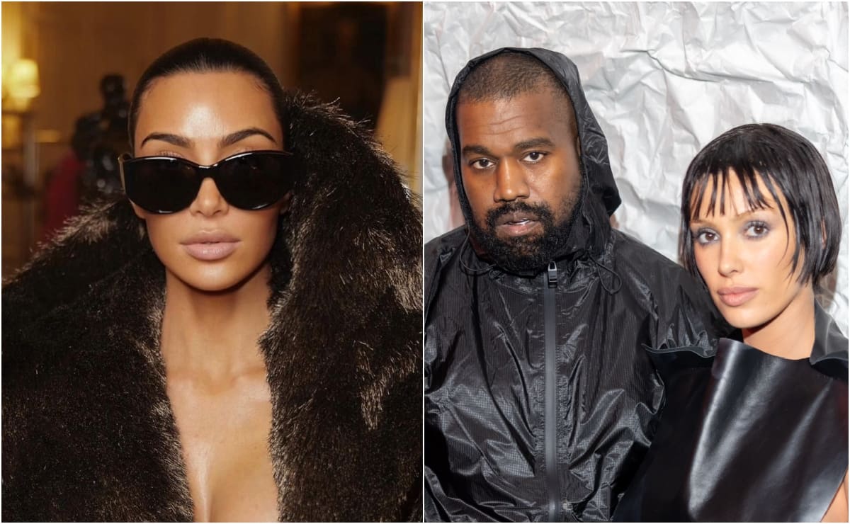 Kim Kardashian imita a esposa de Kanye West al posar solo con abrigo y medias