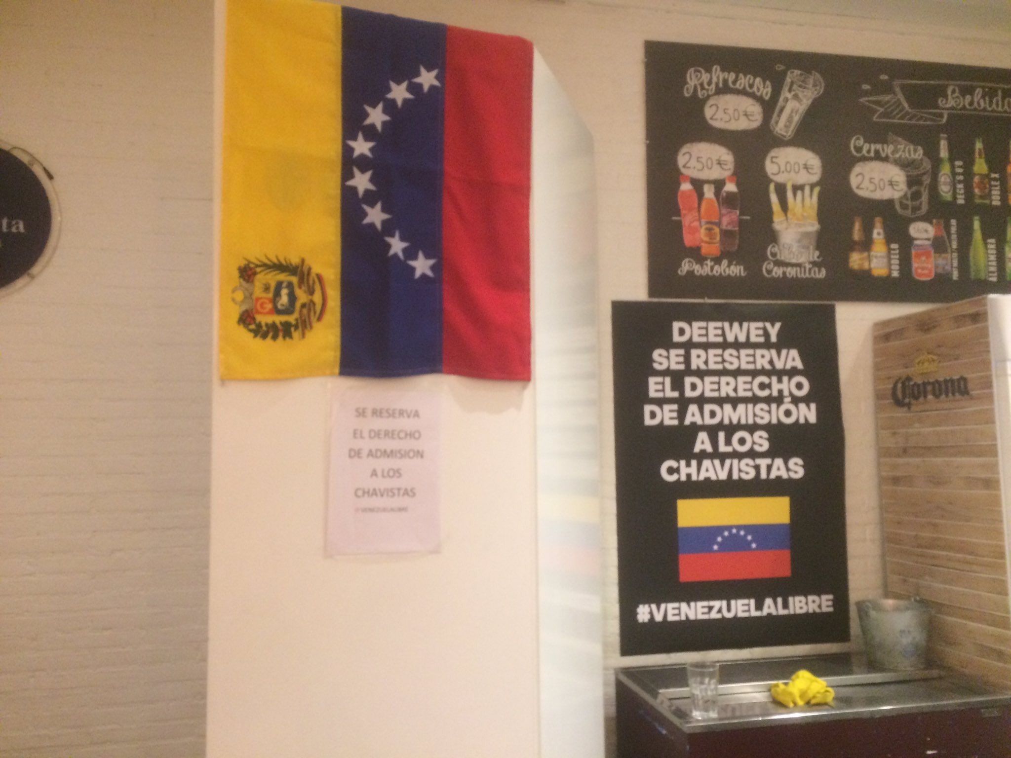 Un restaurante de Madrid prohíbe la entrada a "chavistas"