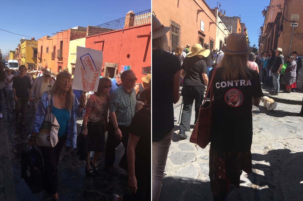 Marchan estadounidenses contra Trump en Guanajuato